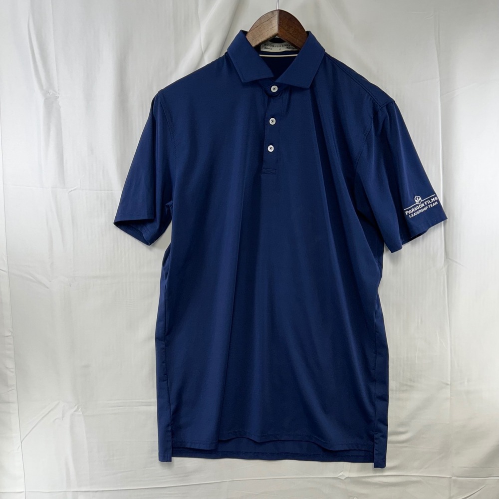 Holderness & Bourne The Anderson Polo Mens M Navy Blue Tailored Fit Paragon Film